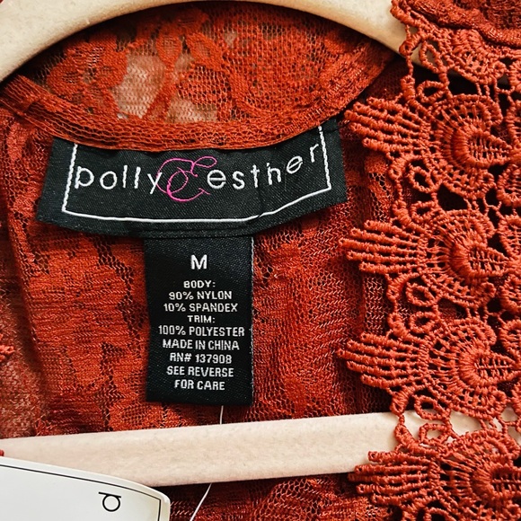 🔥POLLY & ESTHER Lace Rust Kimono✨ - Picture 3 of 7